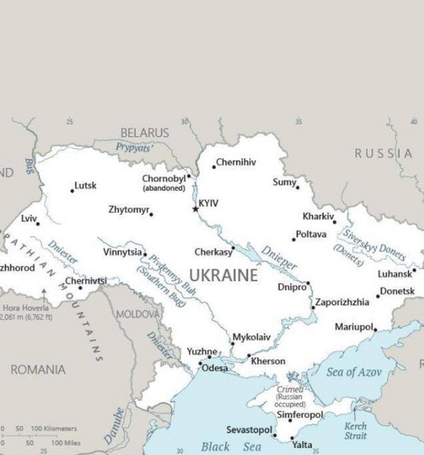 Ukraine Landkarte | Quelle: CIA World Factbook (copyright free)