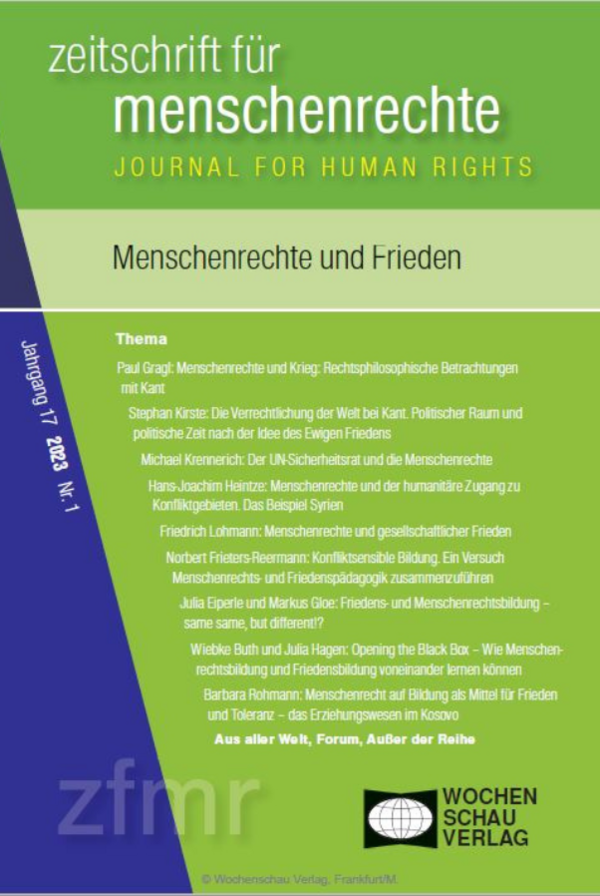 Opening the Black Box – Wie Menschenrechtsbildung und Friedensbildung voneinander lernen können Opening the Black Box – Wie Menschenrechtsbildung und Friedensbildung voneinander lernen können