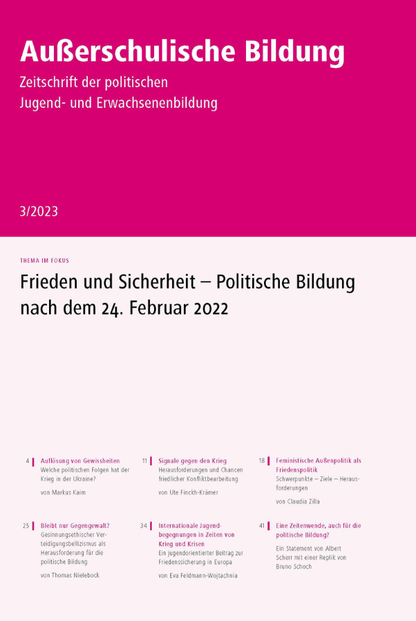 Titelblatt Außerschulische Bildung Ausgabe 03/2023 | Arbeitskreis deutscher Bildungsstätten e.V.