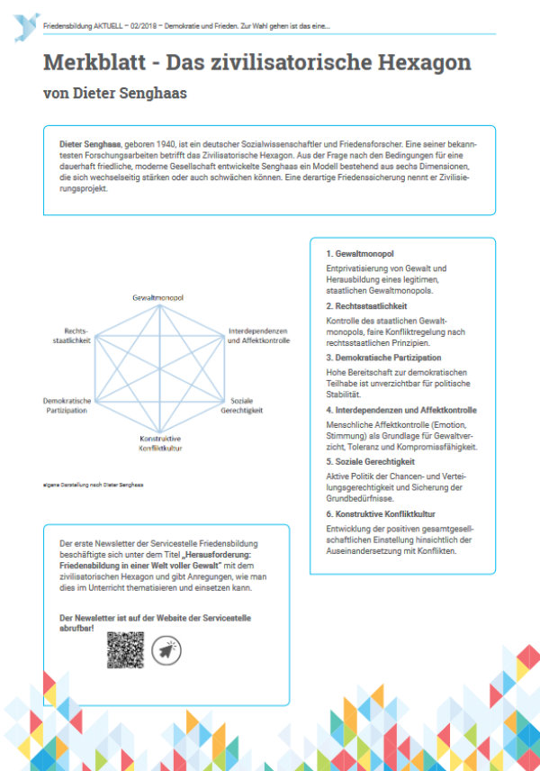 Merkblatt „Zivilisatorisches Hexagon"
